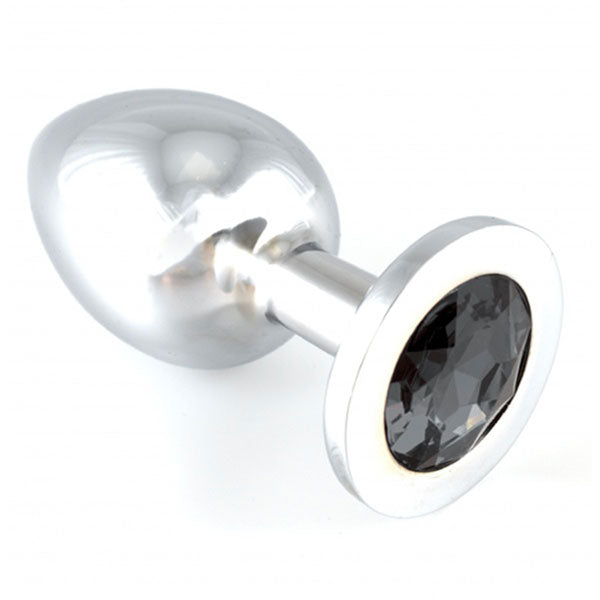 Heavy Metal Butt Plug With Black Crystal